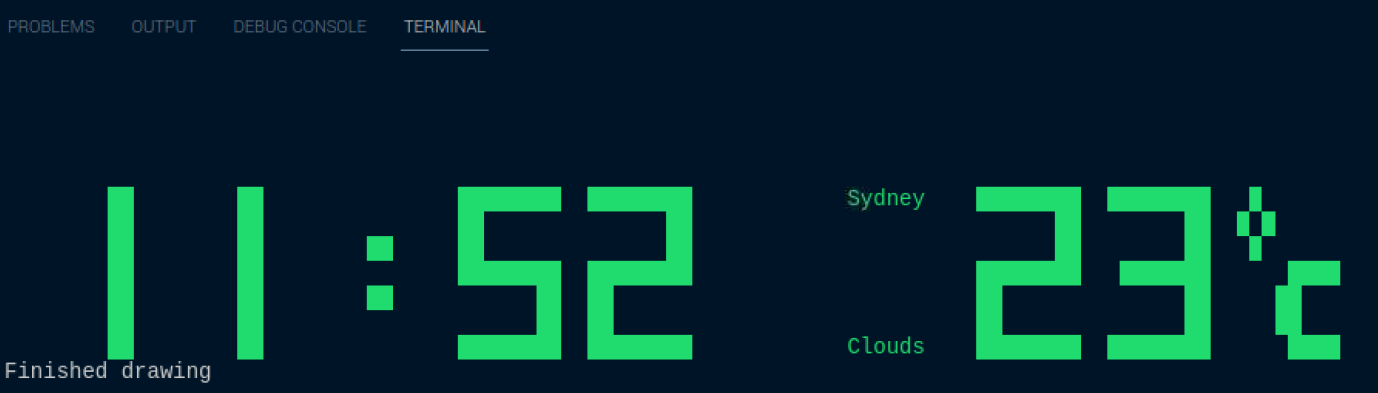 Displays the Weather