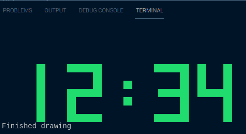 Clock digits displayed