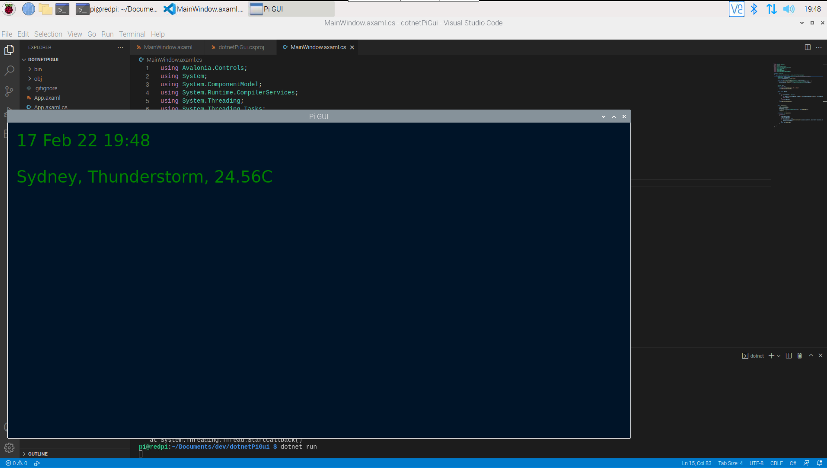 Show the weather in the window