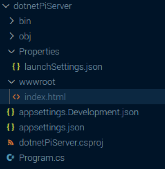 Create the index page in a **wwwrooot** folder