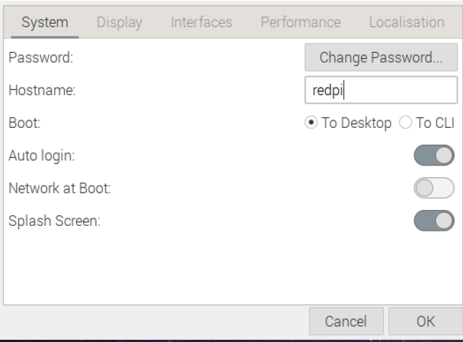 Selection the configuration
